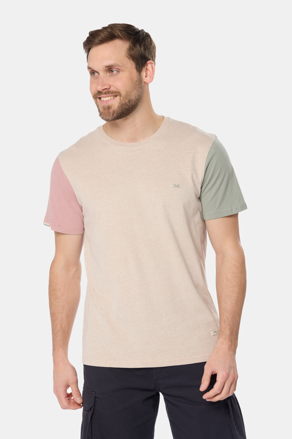REMERA LISA COMBINADA Beige