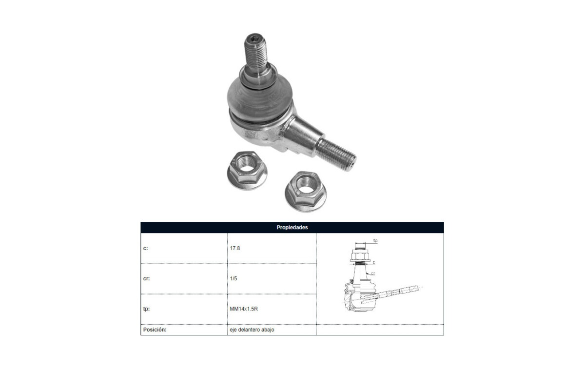 Rotula Del Mercedes Benz E 350 (W212)/E 200 Cgi (W212)/E 300 (W212)/E 250 (W212)/E 250 Cgi (W212) 10-16 Der/Izq Rotula Del Mercedes Benz E 350 (W212)/E 200 Cgi (W212)/E 300 (W212)/E 250 (W212)/E 250 Cgi (W212) 10-16 Der/Izq
