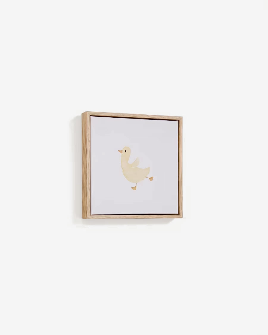Cuadro Milu de pollito amarillo 20 x 20 cm