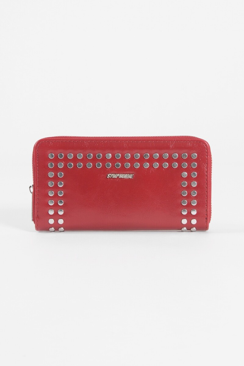 Billetera tachas rojo
