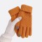 Guantes De Punto Térmicos Diseño Rombos Naranja