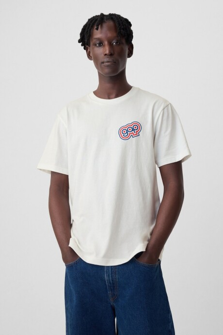 Remera Logo Gap Vintage Hombre Optic White 1