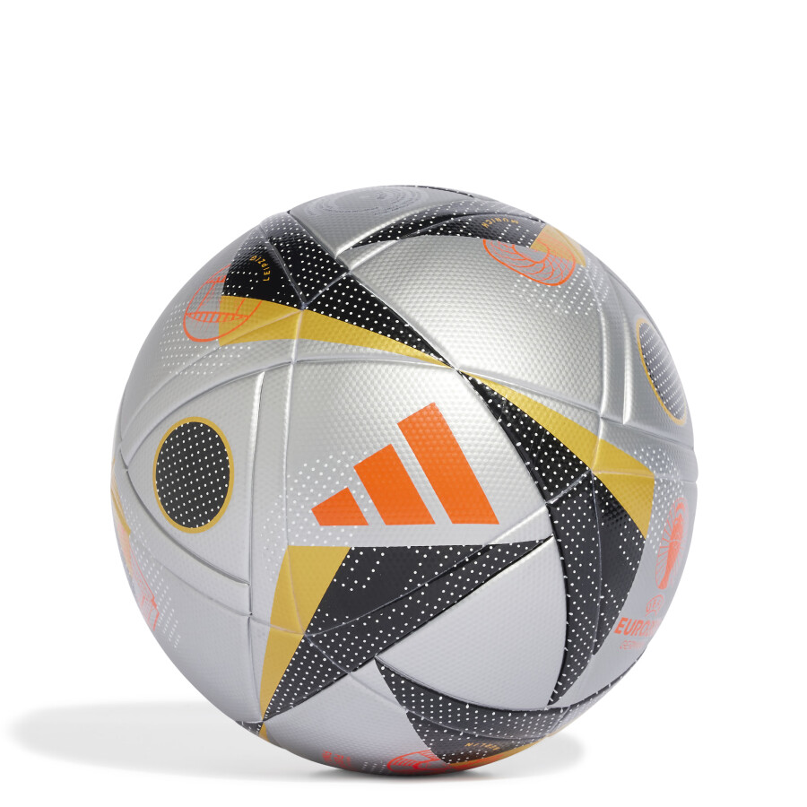 Pelota Adidas Euro 24 Plata-Negro-Naranja