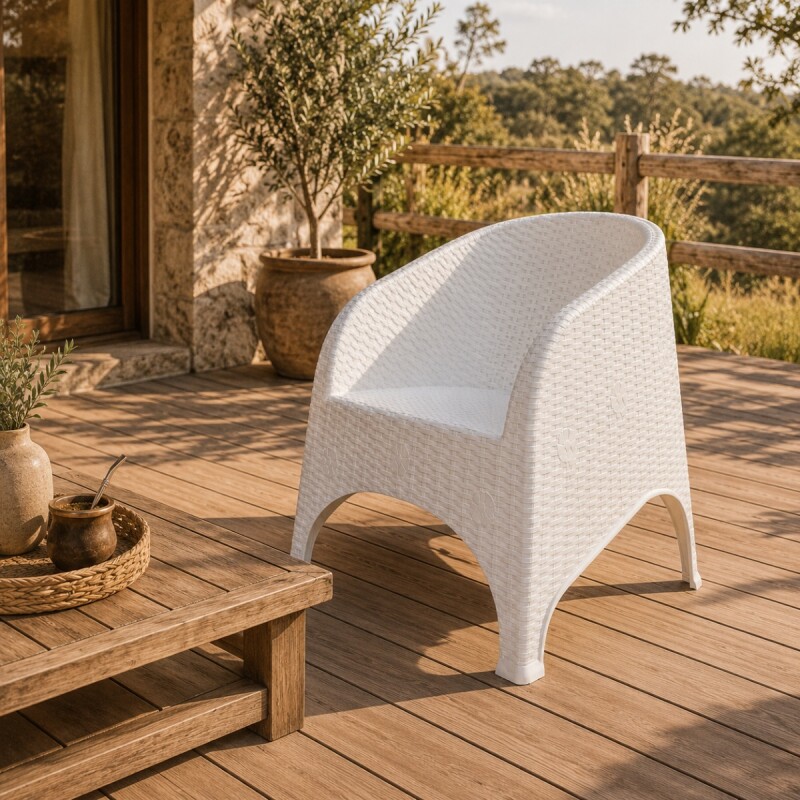 Sillón simil ratán BLANCO