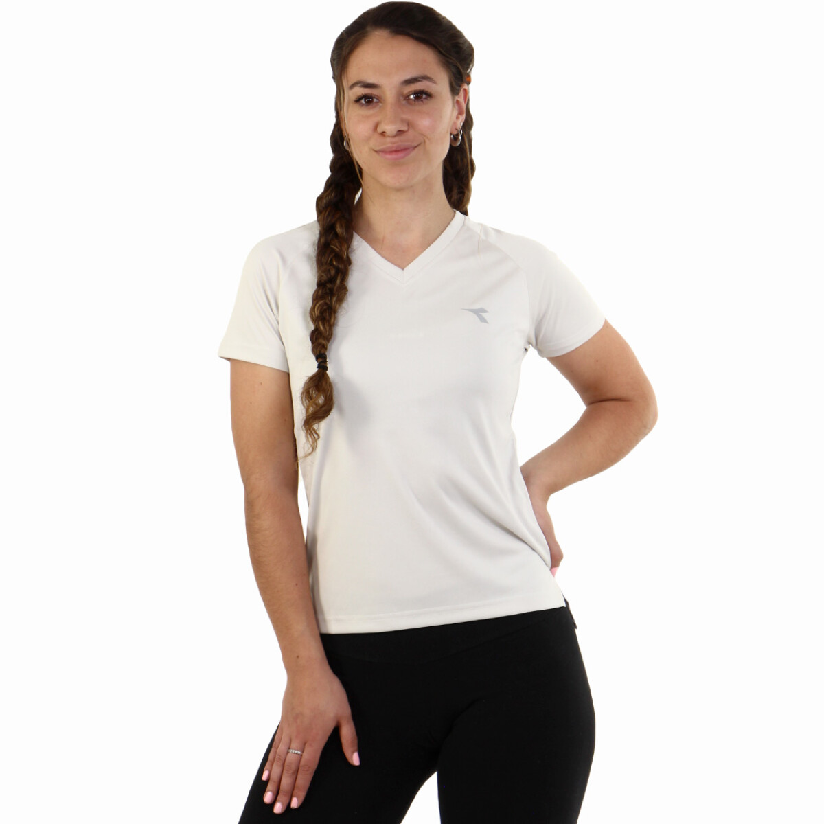 Remera Deportiva Mujer Diadora Dry Fit - Gris 