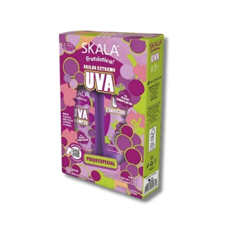 Pack Skala 100% Vegano Shampoo 325 ml + Aco 325 ml Uva Brillo Extremo