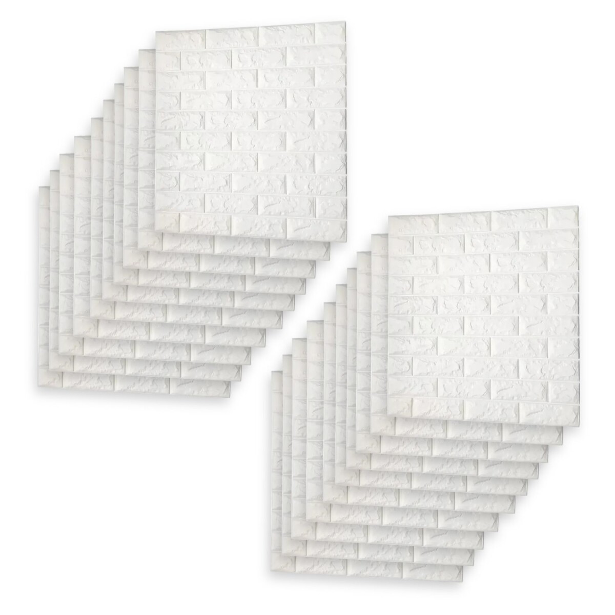 20 Placas Revestimiento Pared Autoadhesiva 70x77cm Promo X20 - Blanco 