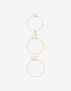Pulseras Flexibles Sets Perlas Set De Pulseras Con Charm Floral - Dorado