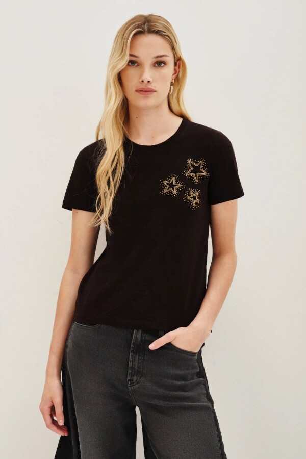 Remera Galaxy Stars Negro