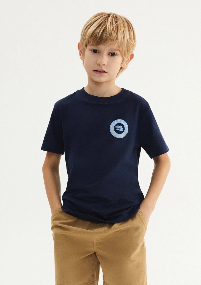 CAMISETA INFANTIL CON ESTAMPA - AZUL 