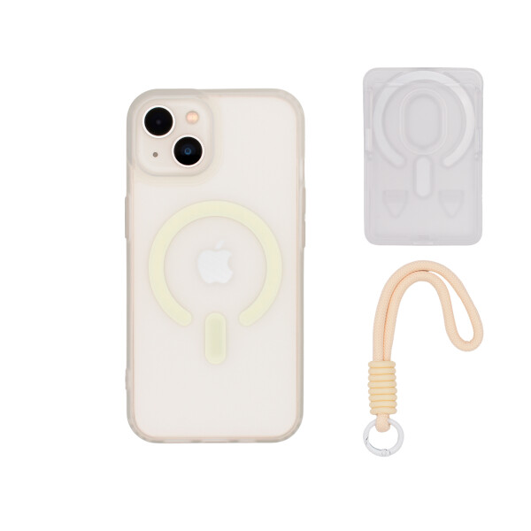 Protector para iPhone 13/14 correa + tarjetero transparente Protector Para Iphone 13/14 Correa + Tarjetero Transparente