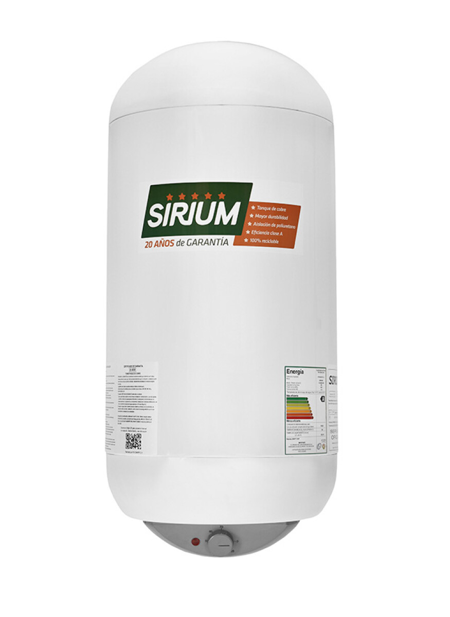 Calefón Sirium de cobre 60 litros 