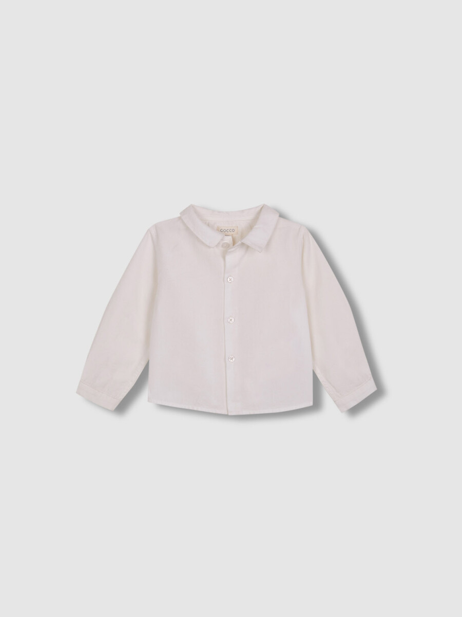 Camisa Cuello Pico Blanco Roto