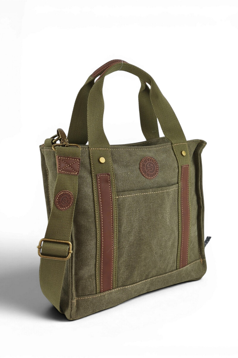Cartera morral de lona Verde
