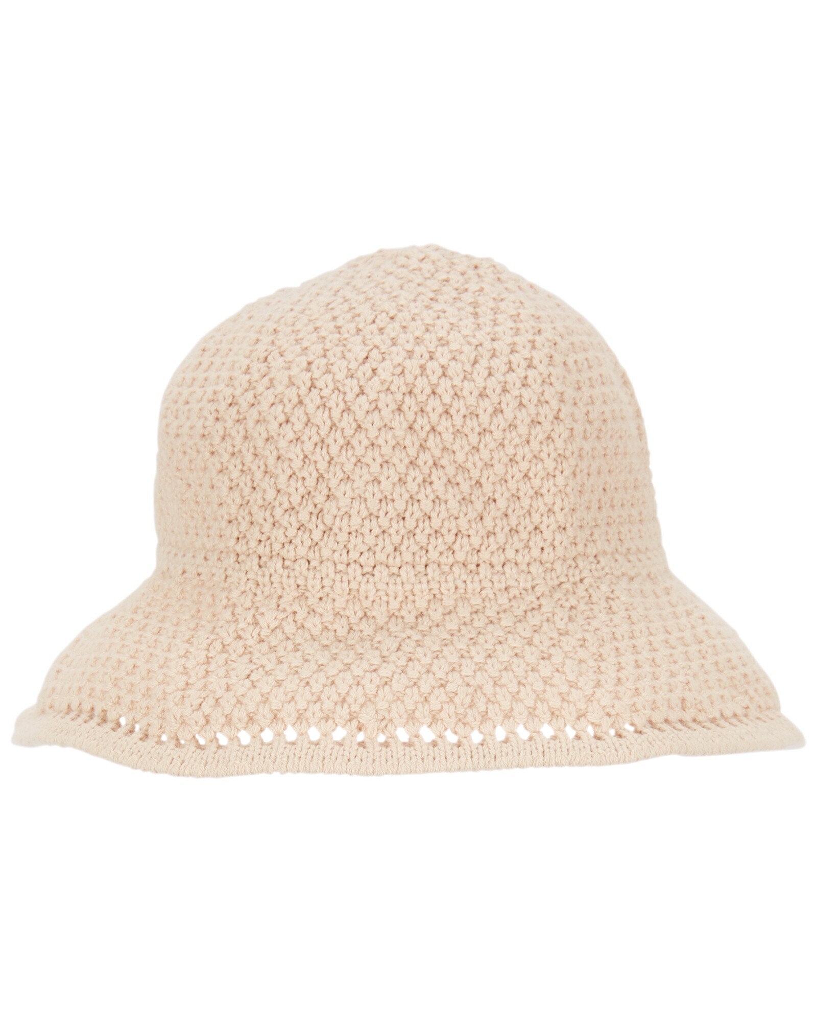 Gorro crochet de algodón, beige Sin color