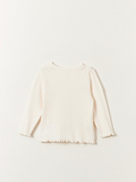 Remera rib Beige