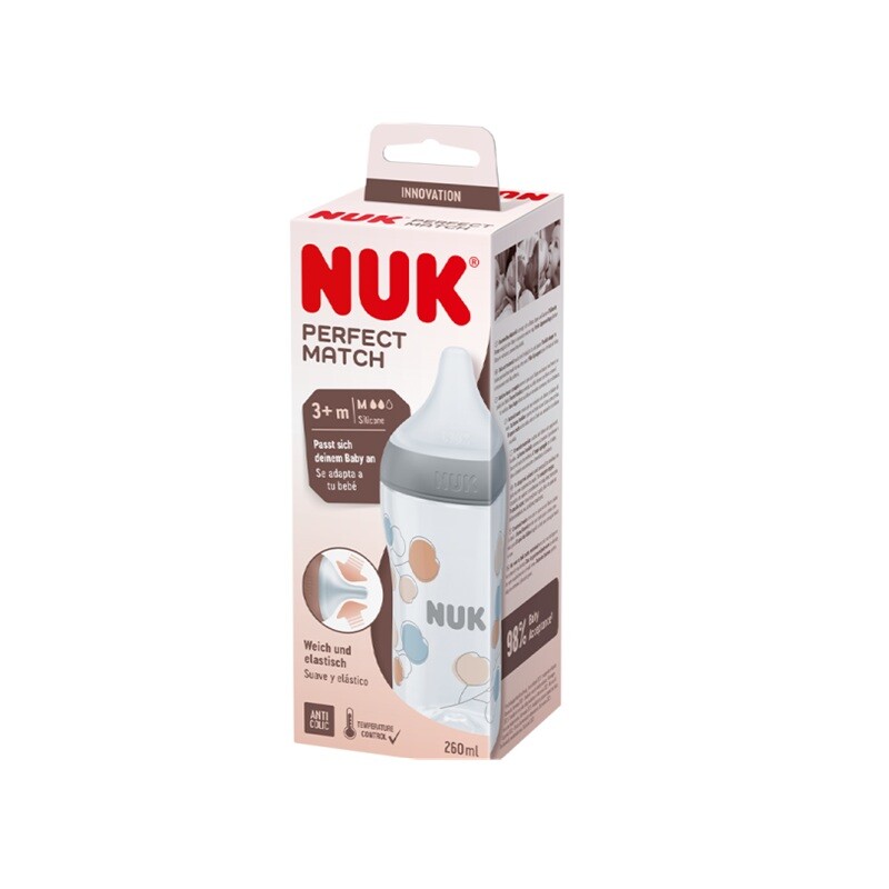 Mamadera Nuk Perfect Match Silicona +3m 260 Ml. Mamadera Nuk Perfect Match Silicona +3m 260 Ml.