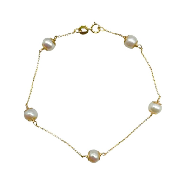 Pulsera perlas - Oro bajo -Sin Piedra-PU80101 sinpiedra