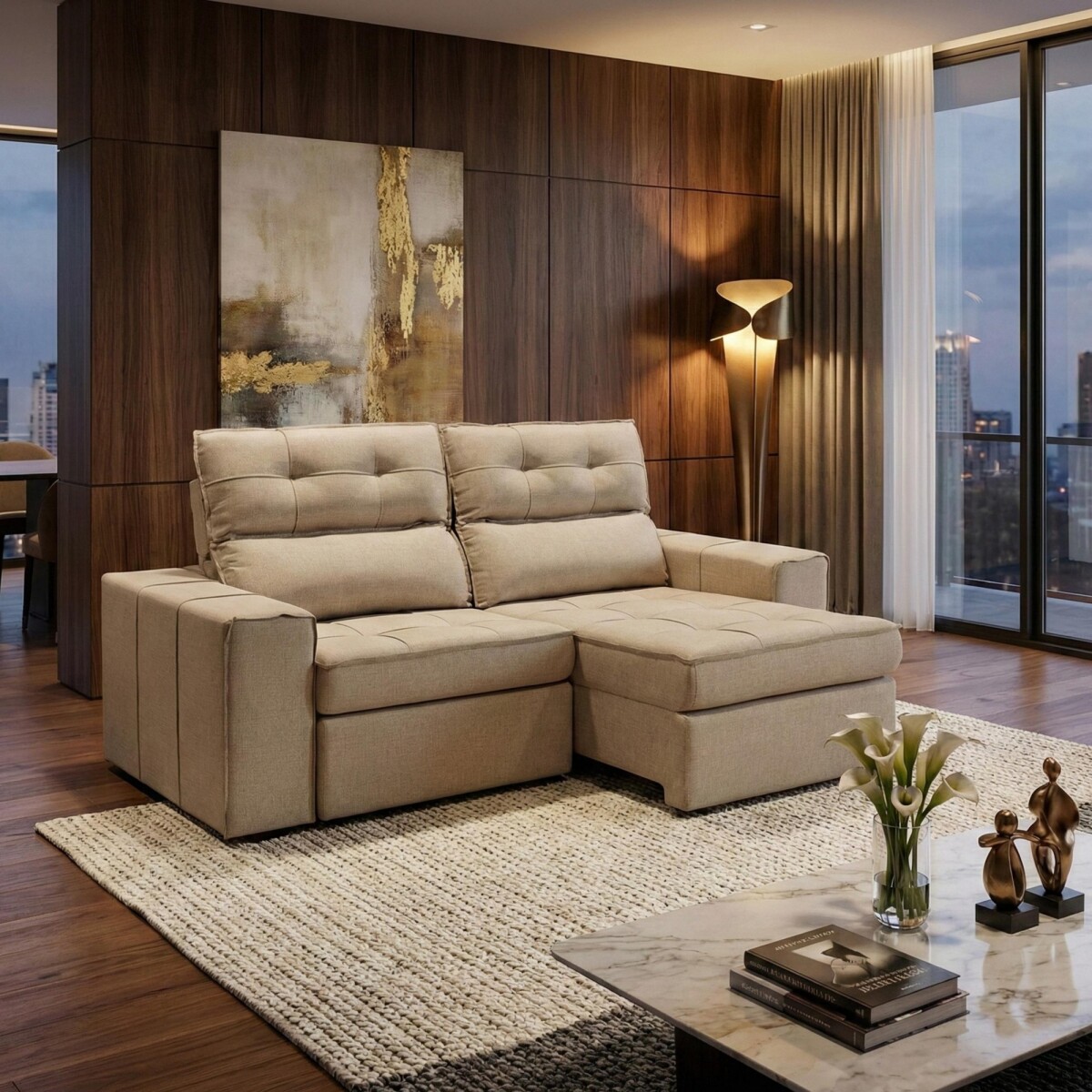 Sillón Cama Denton - 3 Cuerpos - Beige 