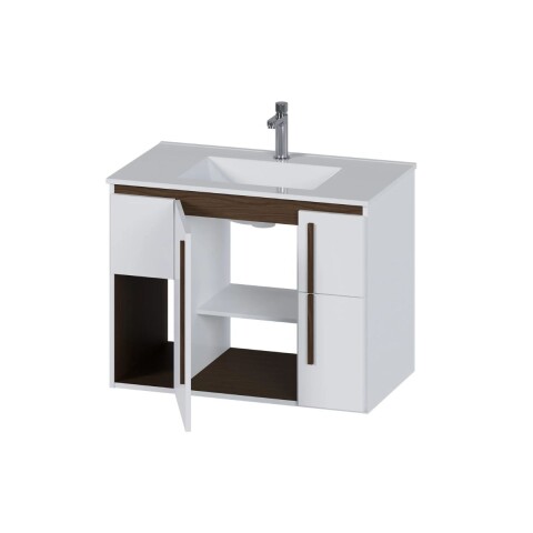 Mueble de baño suspendido Anturio Blanco 80cm bacha loza Mueble De Baño Suspendido Anturio Blanco 80cm Bacha Loza