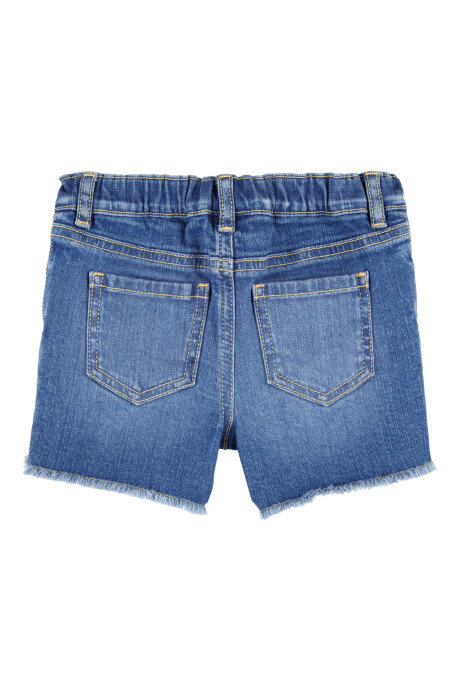 Short jean con bordado floral Sin color