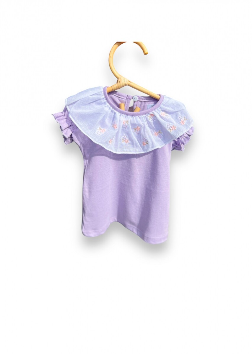 Remera Violeta Bordada 