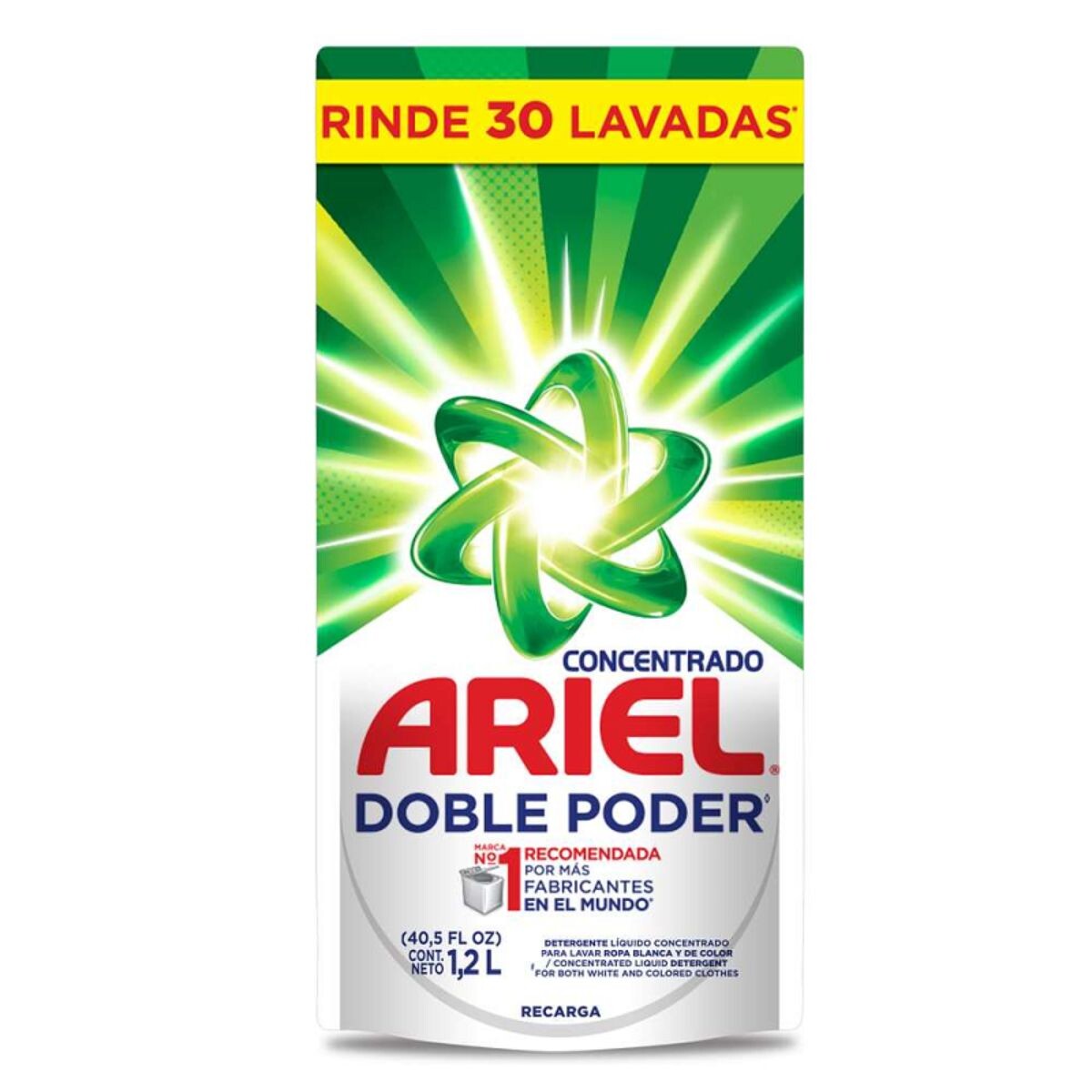 Jabón Líquido Ariel Concentrado Doble Poder Doypack 1.2 LT 