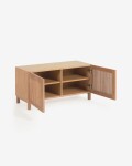 Banco Beyla con 2 puertas de madera maciza y chapa de roble 98,5 cm FSC 100% Banco Beyla con 2 puertas de madera maciza y chapa de roble 98,5 cm FSC 100%