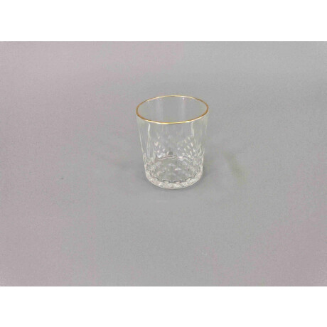 Vaso de Vidrio para Whisky Set 6 unidades Borde Dorado Vaso de Vidrio para Whisky Set 6 unidades Borde Dorado