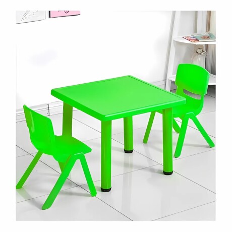 Mesa Cuadrada de Plástico y Metal para Niños 60x60cm Verde