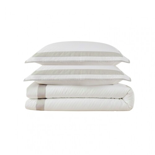 Acolchado 250x250 Finezza 400 hilos - Pilar Blanco y Gris