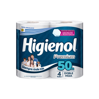 Papel Higiénico Higienol Premium 4 Uds. 50 Mts. Papel Higiénico Higienol Premium 4 Uds. 50 Mts.