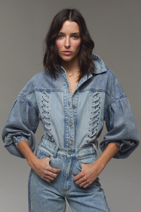 Campera Rave Celeste