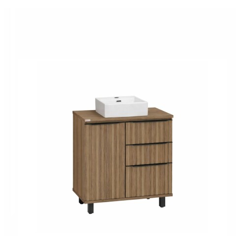 Mueble de baño de pie Cecilia Nogal 78cm con bacha Mueble De Baño De Pie Cecilia Nogal 78cm Con Bacha