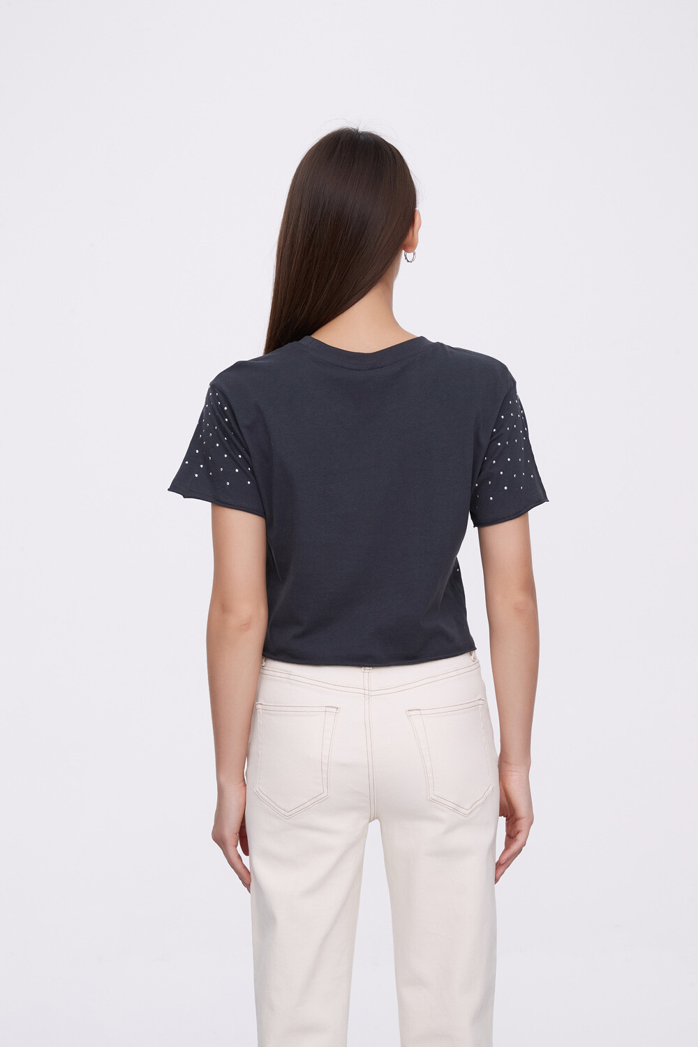 Remera Mulher Gris Topo