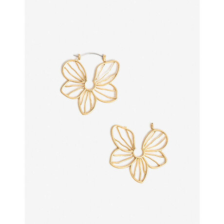 Aros Argollas Flores Dorado Oro Amarillo