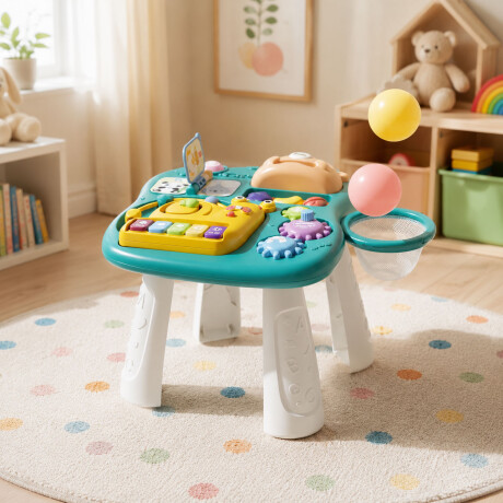 Mesa Didáctica Bebé Estimulación Temprana Luz y Sonido Verde
