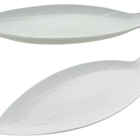 PLATO FORMA PEZ CERAMICA BLANCA 45X21CM 22770 PLATO FORMA PEZ CERAMICA BLANCA 45X21CM 22770