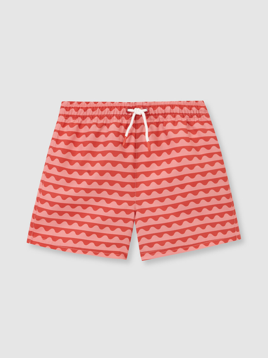 Bañador Estampado De Ondas Naranja