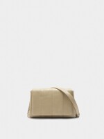 Bolso De Hombro Acolchado Con Solapa taupe