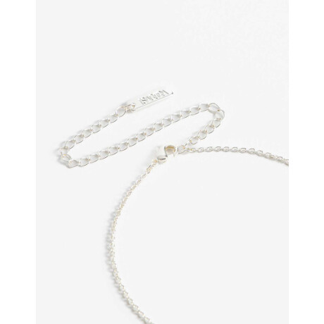 Collar Con Dije Floral Cubic Plateado