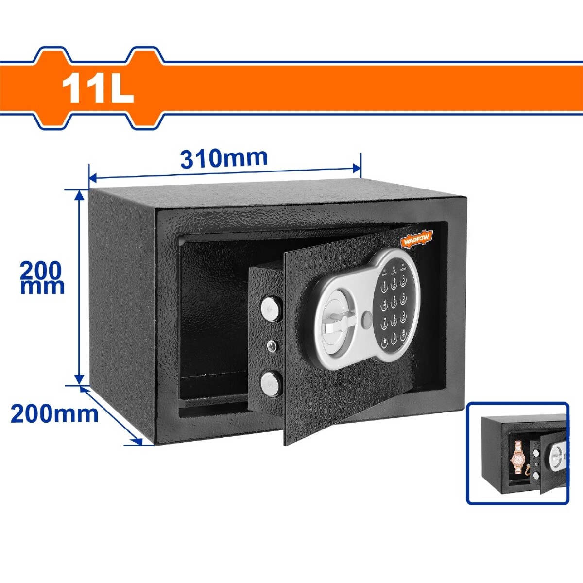 Caja Fuerte Digital Wadfow WEB1520 11L Universo Binario 