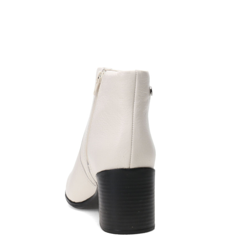 Botas de Mujer Bottero Caña Baja de Cuero Marfil