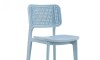 Silla Simil Rattan de polipropileno Celeste