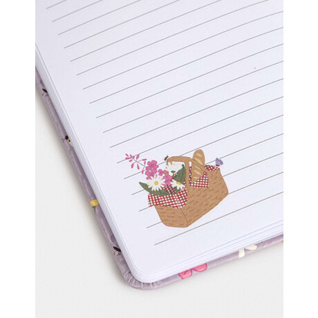 Cuaderno A5 Tapa Dura De Pu Estampado Violeta Lila