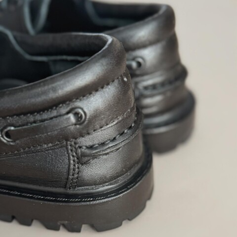 Leñador De Cuero Cosido Negro