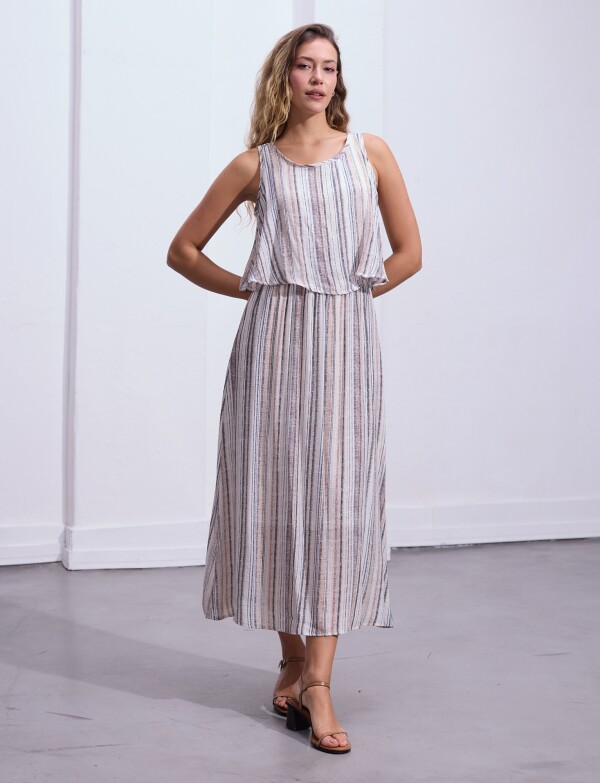 Vestido Maxi Printed MULTI/BEIGE