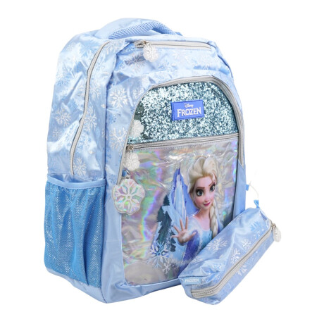 Mochila 18´ Frozen Elsa hielo + cartuchera Mochila 18´ Frozen Elsa hielo + cartuchera