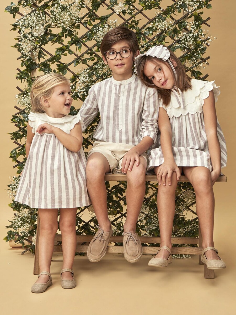 Vestido Combinado De Rayas Berenjena