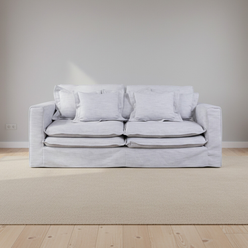 SOFÁ 3 CUERPOS TELA-PREMIUM GRIS LAZY